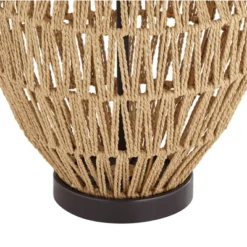 360 Lighting San Marcos 27" Tall Modern Coastal Table Lamps Set Of 2 Natural Wicker Metal Oatmeal Shade Living Room Bedroom Bedside Nightstand House -360 Lighting GUEST 53a93455 c246 46a5 a060 451c45062224