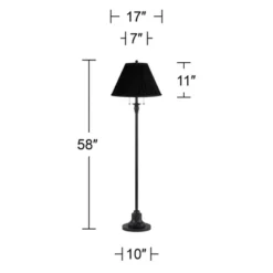 360 Lighting Dyna Traditional 58" Tall 2-Light Standing Floor Lamp Skinny Pole Pull Chain Black Finish Living Room Bedroom House Pleated Black Shade 8 360 Lighting Dyna Traditional 58" Tall 2-Light Standing Floor Lamp Skinny Pole Pull Chain Black Finish Living Room Bedroom House Pleated Black Shade -360 Lighting GUEST 53d381ef b9b9 4300 a3bf 01ebf52b74b8