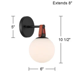 360 Lighting Nubuck 10 1/2" High Black And Brown Leather Wall Sconce -360 Lighting GUEST 562d94c9 8ed0 4c7a a040 bf49070422f5