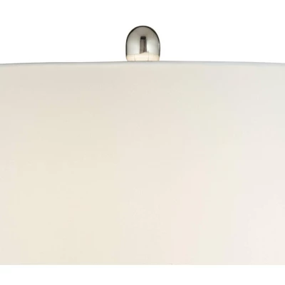 360 Lighting Modern Table Lamps 27 3/4" Tall Set Of 2 With USB Charging Port Blue Glass White Drum Shade For Living Room Bedroom 8 360 Lighting Modern Table Lamps 27 3/4" Tall Set Of 2 With USB Charging Port Blue Glass White Drum Shade For Living Room Bedroom - Image 6