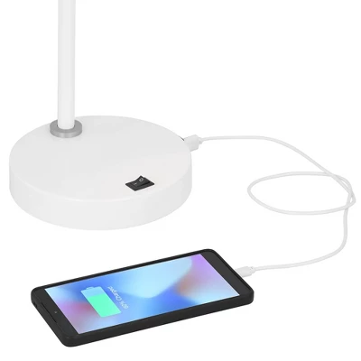 360 Lighting Chase 23" High Small Modern Desk Lamps Set Of 2 USB Port White Metal Home Office Living Room Charging Bedroom Bedside Nightstand 4 360 Lighting Chase 23" High Small Modern Desk Lamps Set Of 2 USB Port White Metal Home Office Living Room Charging Bedroom Bedside Nightstand - Image 2