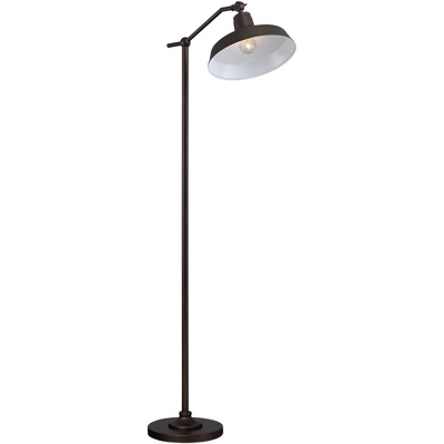360 Lighting Kayne Rustic Farmhouse Floor Lamp Standing 61" Tall Satin Bronze Metal Downbridge Shade For Living Room Reading Bedroom Office House Home 7 360 Lighting Kayne Rustic Farmhouse Floor Lamp Standing 61" Tall Satin Bronze Metal Downbridge Shade For Living Room Reading Bedroom Office House Home - Image 5