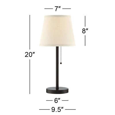360 Lighting Modern Desk Table Lamp With Hotel Style USB And AC Power Outlet In Base 20" High Bronze Metal Oatmeal Drum Shade For Bedroom Office 8 360 Lighting Modern Desk Table Lamp With Hotel Style USB And AC Power Outlet In Base 20" High Bronze Metal Oatmeal Drum Shade For Bedroom Office - Image 6