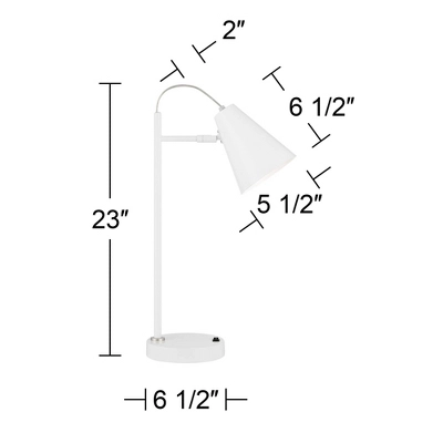 360 Lighting Chase 23" High Small Modern Desk Lamps Set Of 2 USB Port White Metal Home Office Living Room Charging Bedroom Bedside Nightstand 5 360 Lighting Chase 23" High Small Modern Desk Lamps Set Of 2 USB Port White Metal Home Office Living Room Charging Bedroom Bedside Nightstand - Image 3