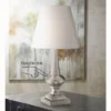 360 Lighting Modern Desk Table Lamp 19" High Brushed Steel White Bell Shade Touch On Off For Bedroom Bedside Nightstand Office -360 Lighting GUEST 58d367c2 476d 483c 9aed beef608e261c