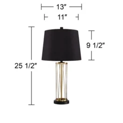 360 Lighting Nathan Modern Table Lamps 25 1/2" High Set Of 2 Gold Metal With USB Charging Ports Black Drum Shade For Bedroom Living Room Home Desk 15 360 Lighting Nathan Modern Table Lamps 25 1/2" High Set Of 2 Gold Metal With USB Charging Ports Black Drum Shade For Bedroom Living Room Home Desk -360 Lighting GUEST 59752d0d bf32 4826 a355 86c1db367ead