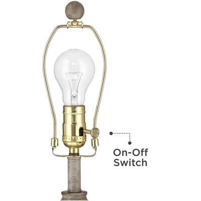 360 Lighting Lynn Country Cottage Buffet Table Lamps 26 3/4" High Set Of 2 Beige Wood Oatmeal Drum Shade For Bedroom Living Room Bedside Nightstand 5 360 Lighting Lynn Country Cottage Buffet Table Lamps 26 3/4" High Set Of 2 Beige Wood Oatmeal Drum Shade For Bedroom Living Room Bedside Nightstand - Image 3