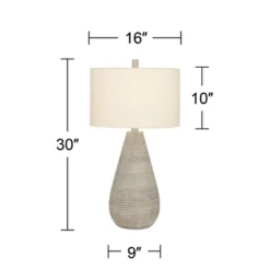 360 Lighting Julio Modern Table Lamp 30" Tall Natural Gray Ceramic Oatmeal Drum Shade For Bedroom Living Room Bedside Nightstand Office Kids House 15 360 Lighting Julio Modern Table Lamp 30" Tall Natural Gray Ceramic Oatmeal Drum Shade For Bedroom Living Room Bedside Nightstand Office Kids House -360 Lighting GUEST 5bf60fcf 1b75 4f0d ad0a 209b050248bb