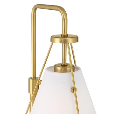 360 Lighting Brynn 25 1/2" High Industrial Desk Lamp Dual USB Port Gold Brass Finish Metal Single White Cone Shade Home Office Living Room Charging 9 360 Lighting Brynn 25 1/2" High Industrial Desk Lamp Dual USB Port Gold Brass Finish Metal Single White Cone Shade Home Office Living Room Charging - Image 7