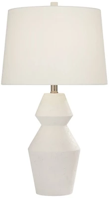 360 Lighting Modern Table Lamps 26" High Set Of 2 White Gourd Fabric Tapered Drum Shade For Bedroom Living Room House Home Bedside Nightstand Office 9 360 Lighting Modern Table Lamps 26" High Set Of 2 White Gourd Fabric Tapered Drum Shade For Bedroom Living Room House Home Bedside Nightstand Office - Image 7