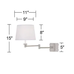 360 Lighting Vero Modern Swing Arm Wall Lamp Brushed Nickel Plug-in Light Fixture With USB Charging Port White Drum Shade For Bedroom Bedside Reading -360 Lighting GUEST 61ff039f 7fd6 4bb0 b47a c5975c782320