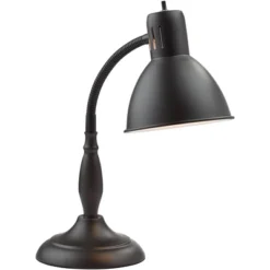 360 Lighting Breck Desk Table Lamp 17" High Dark Bronze Metal Adjustable Gooseneck Arm For Bedroom Bedside Nightstand Office Kids Family House Home -360 Lighting GUEST 624663d3 c42b 4453 8b91 3678ebcbaf18
