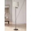 360 Lighting Modern Swing Arm Floor Lamp 60.5" Tall Bronze Beige Top Bottom Trim Fabric Drum Shade For Living Room Reading Bedroom Office -360 Lighting GUEST 62489a56 2923 4081 908f 5afd88ed7520