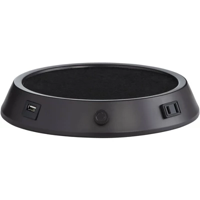 360 Lighting Bentley Rustic Farmhouse Table Lamp 29" Tall Brown Leaf With Dimmable USB Workstation Base Off White Empire Shade For Bedroom Living Room 6 360 Lighting Bentley Rustic Farmhouse Table Lamp 29" Tall Brown Leaf With Dimmable USB Workstation Base Off White Empire Shade For Bedroom Living Room - Image 4