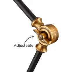 360 Lighting Taurus 20" High Small Farmhouse Rustic Industrial Desk Lamps Set Of 2 USB Ports Adjustable Black Gold Home Office Living Room Charging -360 Lighting GUEST 64505415 ccfc 4e90 9f0a 512d5775c8ae