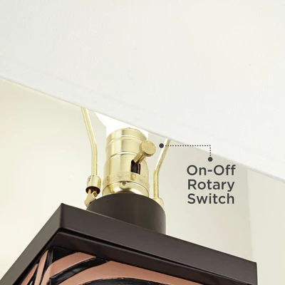 360 Lighting Modern Table Lamps Set Of 2 With USB Charging Port 27" Tall Zebra Faux Wood Off-White Fabric Shade For Bedroom Bedside House 7 360 Lighting Modern Table Lamps Set Of 2 With USB Charging Port 27" Tall Zebra Faux Wood Off-White Fabric Shade For Bedroom Bedside House - Image 5