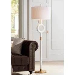 360 Lighting Athena 66 1/2" White And Gold Modern Floor Lamp