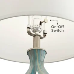 360 Lighting Cirrus 22" High Vase Small Modern Accent Table Lamps Set Of 2 Blue Gray Handcrafted Art Glass Living Room Bedroom (Colors May Vary) -360 Lighting GUEST 6a6650ff b453 4ec1 8166 377b6aa56d92