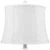 360 Lighting Jane Modern Table Lamps 25" High Set Of 2 White Ceramic Softback Fabric Drum Shade For Bedroom Living Room Bedside Nightstand Office Home