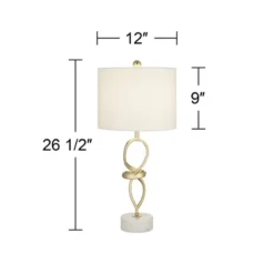 360 Lighting Liza 26 1/2" Tall Luxe Modern Glam Table Lamps Set Of 2 Gold Living Room Bedroom Bedside Nightstand House Kitchen Entryway White Shade -360 Lighting GUEST 6e889679 deb7 4f6c 988e 1a9f8646adb4