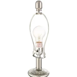 360 Lighting Albert Modern Table Lamp 24 3/4" High Mercury Glass Gourd Oatmeal Drum Shade For Bedroom Living Room Bedside Nightstand Office Kids House -360 Lighting GUEST 6e98e553 af10 4729 b563 ecea02f705a4