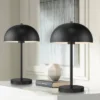 360 Lighting Rhys Modern Mid Century Luxury Accent Table Lamps 19 1/2" High Set Of 2 Black Metal Dome Shaped Shade For Bedroom Living Room Bedside -360 Lighting GUEST 70ca852b ff8b 4014 afec 3f153be0a4d9