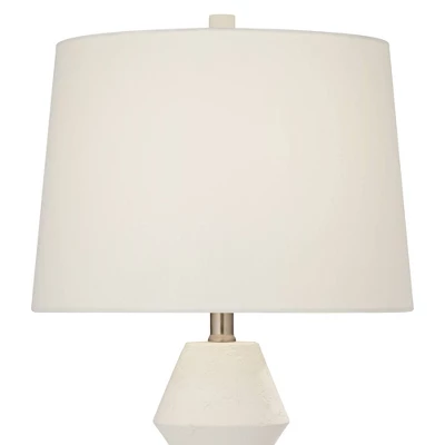 360 Lighting Modern Table Lamps 26" High Set Of 2 White Gourd Fabric Tapered Drum Shade For Bedroom Living Room House Home Bedside Nightstand Office 5 360 Lighting Modern Table Lamps 26" High Set Of 2 White Gourd Fabric Tapered Drum Shade For Bedroom Living Room House Home Bedside Nightstand Office - Image 3