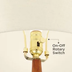 360 Lighting Amelia 28 3/4" Tall Mid Century Modern End Table Lamp Matte Black Ceramic Wood Single Living Room Bedroom Bedside Oatmeal Shade -360 Lighting GUEST 725f784c 0534 4cbf 83a2 bd3f3aa6098e