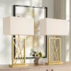 360 Lighting Claudia 26 1/2" Tall Open Metal Base Modern Glam Luxury Table Lamps Set Of 2 Gold Finish White Shade Living Room Bedroom Bedside -360 Lighting GUEST 7393c1de bbb6 495a 9c8a 60bae418a810