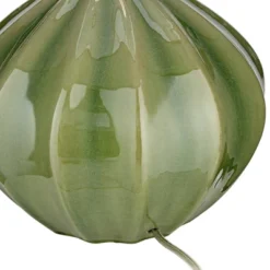 360 Lighting Gordy Modern Accent Table Lamp Handcrafted 20 1/2" High Ribbed Green Ceramic Oatmeal Fabric Drum Shade For Bedroom Living Room Bedside -360 Lighting GUEST 753399ec 6a90 40ec 9e02 fb3b257e4c6c 1
