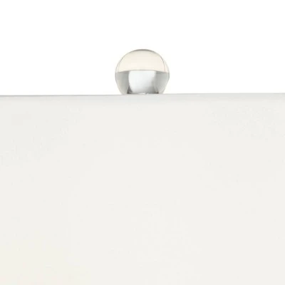 360 Lighting Marnie Modern Coastal Table Lamp 28" Tall Blue Art Glass White Fabric Drum Shade For Bedroom Living Room Bedside Nightstand Office House 4 360 Lighting Marnie Modern Coastal Table Lamp 28" Tall Blue Art Glass White Fabric Drum Shade For Bedroom Living Room Bedside Nightstand Office House - Image 2