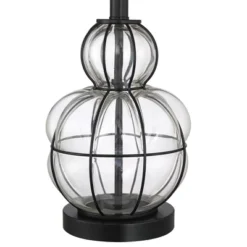 360 Lighting Eric Rustic Table Lamps Set Of 2 24" High Dark Bronze Blown Glass Gourd Burlap Fabric Drum Shade For Bedroom Living Room Bedside Office -360 Lighting GUEST 77a199f6 4c73 467e 9e84 3b1a0897f631