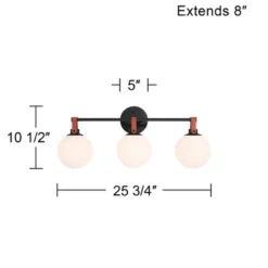 360 Lighting Nubuck 25 3/4" Wide Black And Brown Leather 3-Light Bath Light -360 Lighting GUEST 78034410 08df 40d3 9175 653b7e45309b
