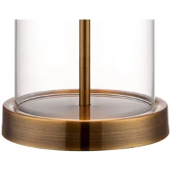 360 Lighting Coastal Table Lamp 26" High Glass Cylinder Gold Fillable White Drum Shade For Living Room Family Bedroom Bedside Nightstand -360 Lighting GUEST 78212d0f cc24 4cdd b483 50ff94288a45