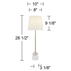 360 Lighting Phoebe Modern Buffet Table Lamps 28 1/2" Tall Set Of 2 Gold Metal White Drum Shade For Bedroom Living Room Bedside Nightstand Office Kids -360 Lighting GUEST 78d8af8f f397 4600 bcee 49d47bbe8204