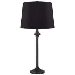 360 Lighting Lynn 26" Tall Skinny Buffet Modern Table Lamps Set Of 2 Black Finish Metal Living Room Bedroom Bedside Nightstand House Office Home -360 Lighting GUEST 7907b3ec 4cfe 4894 8f87 16597ff46d53