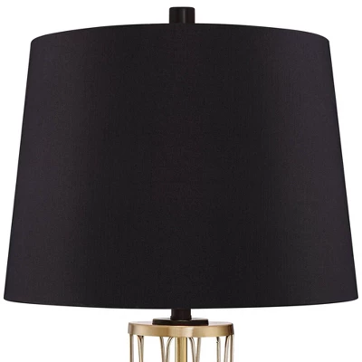 360 Lighting Nathan Modern Table Lamps 25 1/2" High Set Of 2 Gold Metal With USB Charging Ports Black Drum Shade For Bedroom Living Room Home Desk 6 360 Lighting Nathan Modern Table Lamps 25 1/2" High Set Of 2 Gold Metal With USB Charging Ports Black Drum Shade For Bedroom Living Room Home Desk - Image 4