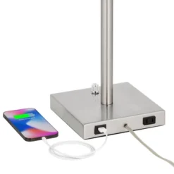 360 Lighting Andre Modern Table Lamps 26 3/4" High Set Of 2 Metal With USB And AC Power Outlet In Base Table Top Dimmers White Drum Shade For Desk -360 Lighting GUEST 7b1d6fe1 49d6 4005 8319 277d1ca1818b 1