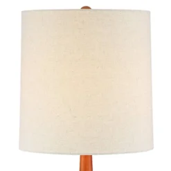 360 Lighting Andi Modern Mid Century Table Lamp 24 1/2" High Hammered Brown Ceramic Red Oak Wood Off White Shade For Bedroom Living Room Bedside Desk -360 Lighting GUEST 7c8e59b2 7ff7 4474 ba60 3dd3f6599388 1