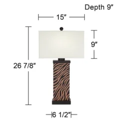 360 Lighting Modern Table Lamps Set Of 2 With USB Charging Port 27" Tall Zebra Faux Wood Off-White Fabric Shade For Bedroom Bedside House 12 360 Lighting Modern Table Lamps Set Of 2 With USB Charging Port 27" Tall Zebra Faux Wood Off-White Fabric Shade For Bedroom Bedside House -360 Lighting GUEST 7d0b4f5c 945d 4e75 b563 52f7b662f2fb