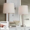 360 Lighting Camile Modern Table Lamps 25" High Set Of 2 Brushed Nickel With Table Top Dimmers USB Charging Port Off White Drum Shade For Office Desk -360 Lighting GUEST 7d15f5c6 04c4 40d1 97b2 0de5eed6f8d3