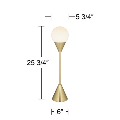 360 Lighting Leah 25 3/4" High Modern Accent Table Lamp Gold Brass Finish Metal Single Glass White Globe Shade Living Room Bedroom Bedside Nightstand 5 360 Lighting Leah 25 3/4" High Modern Accent Table Lamp Gold Brass Finish Metal Single Glass White Globe Shade Living Room Bedroom Bedside Nightstand - Image 3