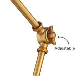 360 Lighting Wray Modern Desk Lamp 26 3/4" High Warm Brass Metal With USB Charging Port Adjustable Arm Head For Bedroom Living Room Bedside House Home -360 Lighting GUEST 7f9cec46 f2a9 4986 9261 b8226806969e