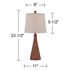 360 Lighting Fraiser 23 1/2" High Cone Small Mid Century Modern Accent Table Lamps Set Of 2 Brown Wood Finish Living Room Bedroom Oatmeal Shade 10 360 Lighting Fraiser 23 1/2" High Cone Small Mid Century Modern Accent Table Lamps Set Of 2 Brown Wood Finish Living Room Bedroom Oatmeal Shade -360 Lighting GUEST 80572c00 ab6a 4ea0 b26a 201d49ad8a6f 1