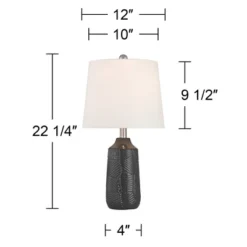 360 Lighting Unity 22 1/4" High Small Modern Accent Table Lamps Set Of 2 Black Ceramic White Shade Living Room Bedroom Bedside Nightstand House Office -360 Lighting GUEST 8096001d b409 40f3 8821 27528456bce0