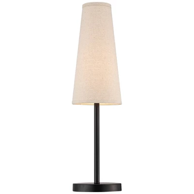 360 Lighting Modern Table Lamps 26" High Set Of 2 Dark Espresso Bronze Metal Off White Linen Cone Shade For Bedroom Living Room House Home Nightstand 7 360 Lighting Modern Table Lamps 26" High Set Of 2 Dark Espresso Bronze Metal Off White Linen Cone Shade For Bedroom Living Room House Home Nightstand - Image 5