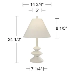 360 Lighting Modern Table Lamps 24 1/2" High Set Of 2 White Sculpture Fabric Cone Shade For Bedroom Living Room House Home Bedside Nightstand Office 17 360 Lighting Modern Table Lamps 24 1/2" High Set Of 2 White Sculpture Fabric Cone Shade For Bedroom Living Room House Home Bedside Nightstand Office -360 Lighting GUEST 816bce20 d614 49d0 9ef7 19521f5dc81b