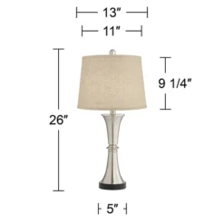 360 Lighting Seymore Modern Table Lamps 26" High Set Of 2 With USB Port Silver LED Touch On Off Burlap Linen Drum Shade For Bedroom Living Room Desk 15 360 Lighting Seymore Modern Table Lamps 26" High Set Of 2 With USB Port Silver LED Touch On Off Burlap Linen Drum Shade For Bedroom Living Room Desk -360 Lighting GUEST 818c680c 0e14 4a12 87cd 828e10085396