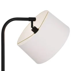 360 Lighting Serra Modern Art Deco 64" Tall Standing Floor Lamp Curved Chairside Arc Offset Arm Foot Switch Black Metal Living Room Bedroom House -360 Lighting GUEST 826ba44e b443 4a27 9829 4fdf6559b85d