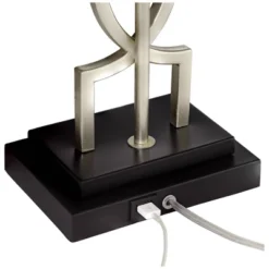 360 Lighting Evan Modern Table Lamps 28 1/2" Tall Set Of 2 Brushed Nickel With USB Charging Port White Rectangular Shade For Bedroom Living Room House 14 360 Lighting Evan Modern Table Lamps 28 1/2" Tall Set Of 2 Brushed Nickel With USB Charging Port White Rectangular Shade For Bedroom Living Room House -360 Lighting GUEST 8298a5c0 ffdf 4e7e 84bb 74734c13145f